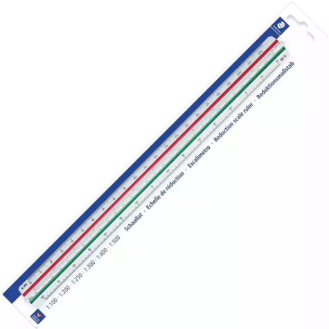 Picture of STAEDTLER 561 98-4BK MARS TRIANGULAR SCALE RULER 300MM WHITE