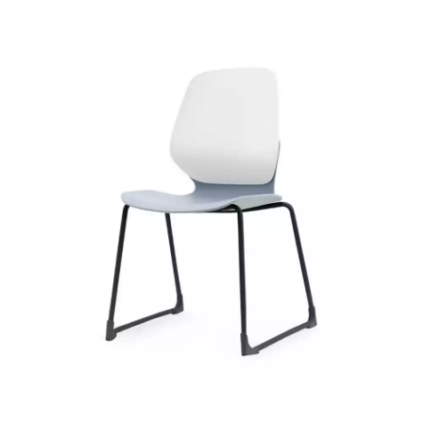 Picture of SYLEX KALEIDO CHAIR WHITE SLED FRAME GREY SEAT