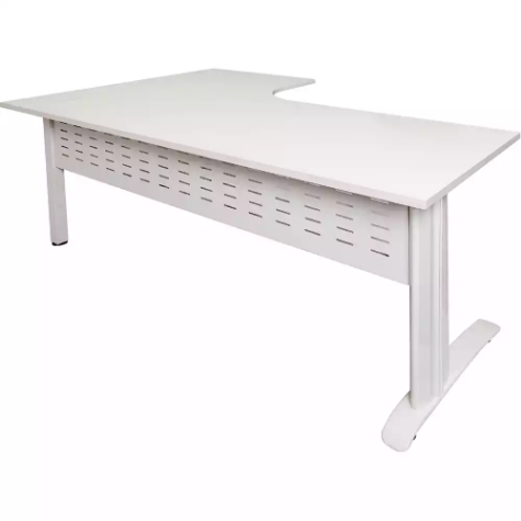 Picture of RAPID SPAN CORNER WORKSTATION WITH METAL MODESTY PANEL 1800 X 1200 X 700MM NATURAL WHITE/WHITE