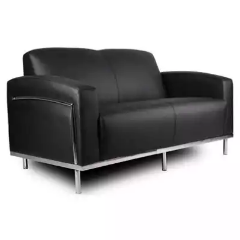 Picture of SIENNA LOUNGE TWO SEATER CHROME FRAME PU BLACK