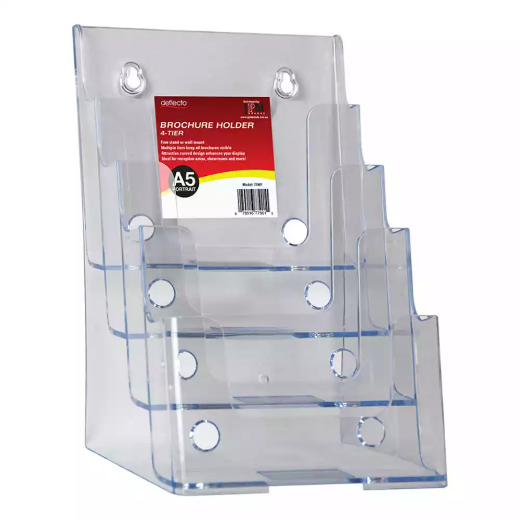 Picture of DEFLECTO BROCHURE HOLDER 4-TIER A5 CLEAR