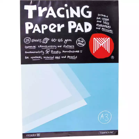 Picture of MICADOR TRACING PAD 65GSM A3 WHITE PACK 25