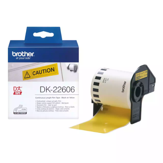 Picture of BROTHER DK-22606 CONTINUOUS FILM LABEL ROLL 62MM X 15.24M YELLOW