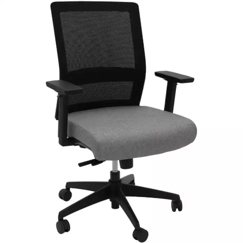 Picture of RAPIDLINE GESTURE TASK CHAIR MEDIUM MESH BACK ARMS BLACK/LIGHT GREY