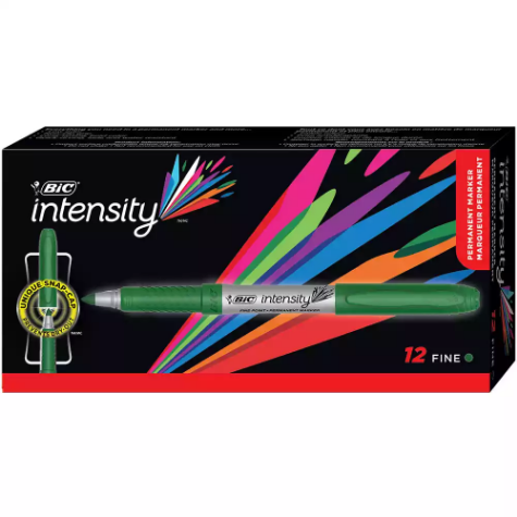 Picture of BIC INTENSITY PERMANENT MARKER BULLET FINE GREEN BOX 12