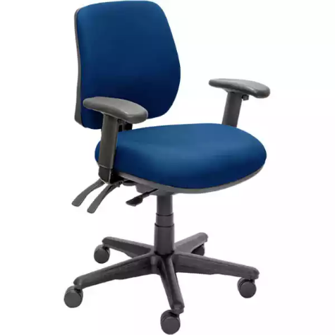 Picture of BURO ROMA TASK CHAIR MEDIUM BACK 3-LEVER SEAT SLIDE ARMS JETT DARK BLUE