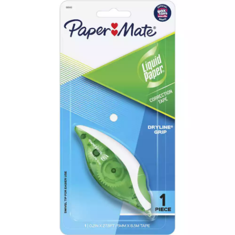 Picture of LIQUID PAPER DRYLINE GRIP GREEN CORRECTION TAPE 5MM X 8.5M WHITE