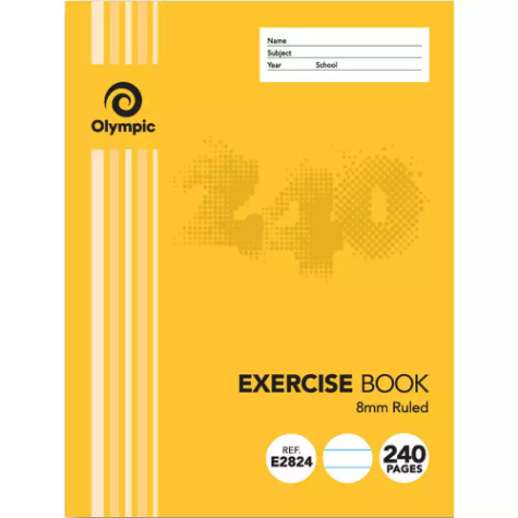 Picture of OLYMPIC E2824 EXERCISE BOOK 8MM FEINT RULED 55GSM 240 PAGE 225 X 175MM