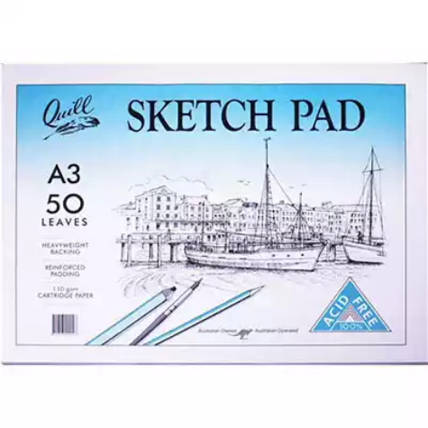 Picture of QUILL SKETCH PAD 110GSM 100 PAGE A3 WHITE