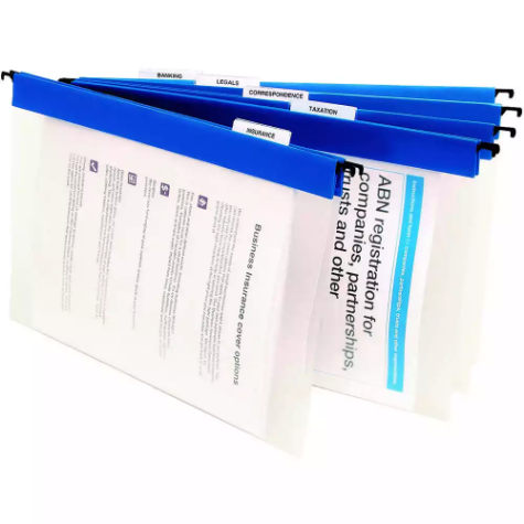 Picture of MARBIG SUSPENSION FILES FOOLSCAP CLEAR/BLUE BOX 10