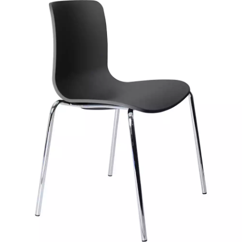 Picture of DAL ACTI CHAIR 4-LEG CHROME FRAME CHARCOAL POLYPROP SHELL 350MM