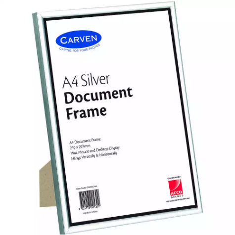 Picture of CARVEN DOCUMENT FRAME A4 SILVER