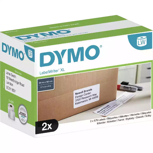 Picture of DYMO 0947420 LW 4XL SHIPPING LABELS 59 X 102MM WHITE ROLL 575 BOX 2