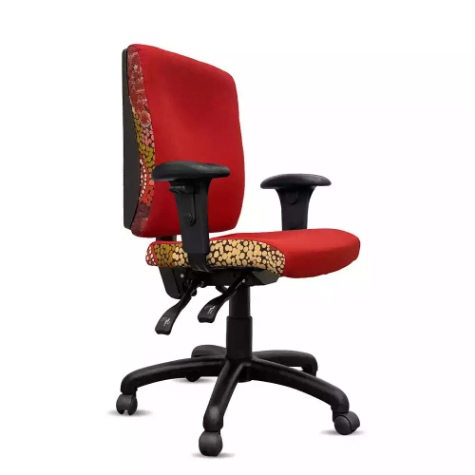 Picture of ORANGE DUST SPECTRUM KATHERINE OFFICE CHAIR WITH ARMS MEDIUM BACK 510 X 450 X 910MM OCHRE RED