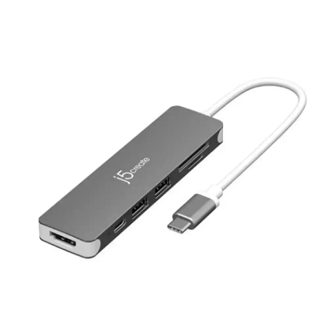 Picture of J5CREATE USB-C TO 4K HDMI MULTI-PORT HUB SILVER