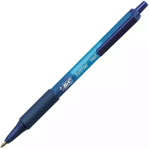 Picture of BIC SOFTFEEL RETRACTABLE BALLPOINT PEN 1.0MM BLUE BOX 12