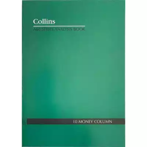 Picture of COLLINS A60 SERIES ANALYSIS BOOK 10 MONEY COLUMN FEINT RULED STAPLED 60 LEAF A4 GREEN