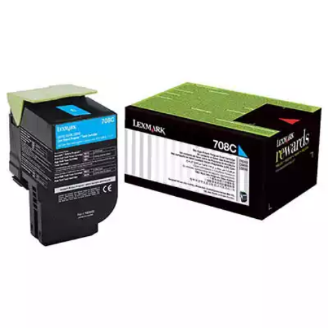 Picture of LEXMARK 70C80C0 708C TONER CARTRIDGE CYAN