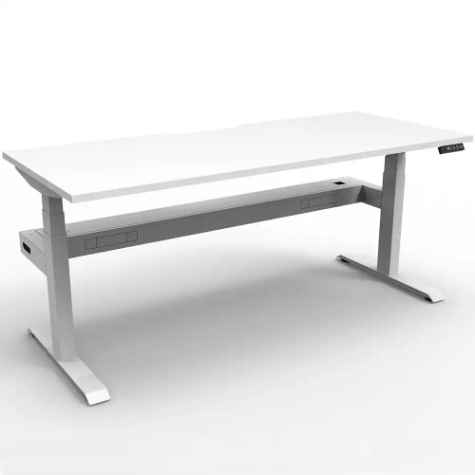 Picture of RAPIDLINE BOOST PLUS HEIGHT ADJUSTABLE SINGLE SIDED WORKSTATION WITH CABLE TRAY 1800 X 750MM NATURAL WHITE TOP / WHITE FRAME