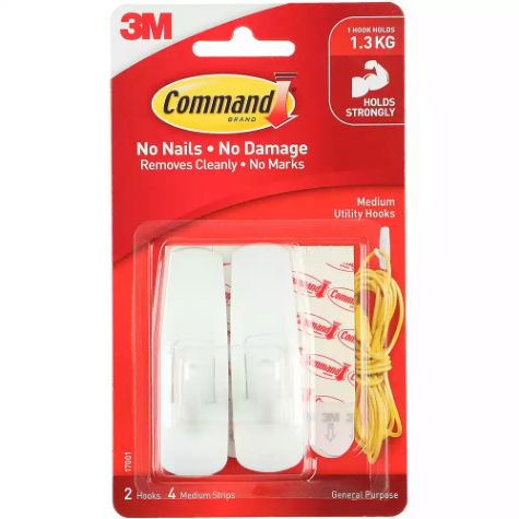 Picture of COMMAND ADHESIVE HOOKS MEDIUM PACK 2