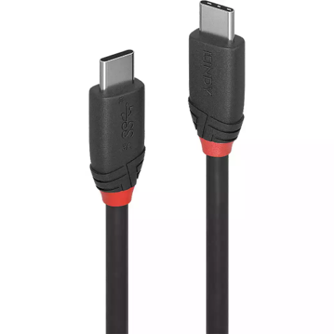 Picture of LINDY 36907 BLACK LINE USB-C 3A CABLE 1.5M BLACK