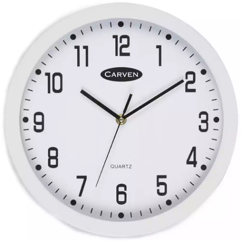 Picture of CARVEN WALL CLOCK 300MM WHITE FRAME