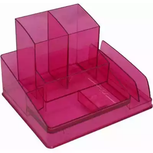 Picture of ITALPLAST DESK ORGANISER TINTED PINK