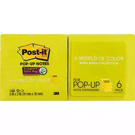 Picture of POST-IT R330-6SST RECYCLED SUPER STICKY POP UP NOTES 76 X 76MM BORA BORA PACK 6