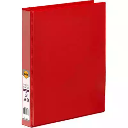 Picture of MARBIG CLEARVIEW INSERT RING BINDER 2D 25MM A4 RED