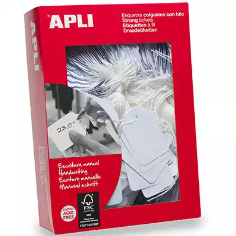 Picture of APLI STRUNG TICKETS 28 X 43MM WHITE BOX 500