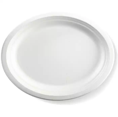 Picture of BIOPAK BIOCANE OVAL PLATE 320 X 250MM WHITE PACK 125