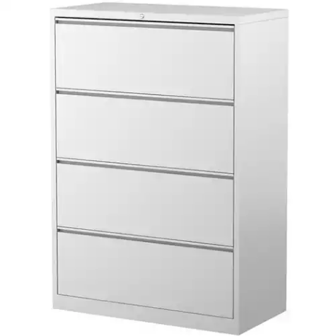 Picture of STEELCO LATERAL FILING CABINET 4 DRAWER 1320 X 915 X 463MM WHITE SATIN