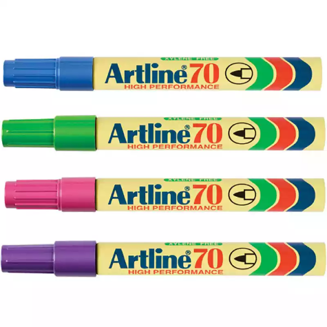 Picture of ARTLINE 70 PERMANENT MARKER BULLET 1.5MM BRIGHTS ASSORTED BOX 12