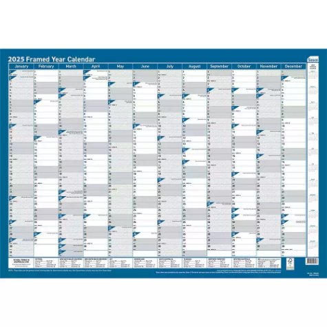 Picture of SASCO 10588 FRAMED 700 X 1000MM PLANNER YEARLY