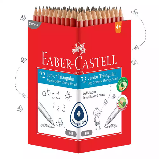 Picture of FABER-CASTELL JUNIOR GRIP TRIANGULAR GRAPHITE PENCIL HB BOX 72