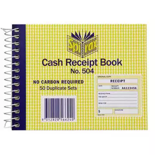 Picture of SPIRAX 504 CASH RECEIPT BOOK 102 X 127MM