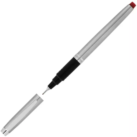 Picture of ARTLINE SIGNATURE SILVER BARREL FINELINER PEN 0.4MM RED