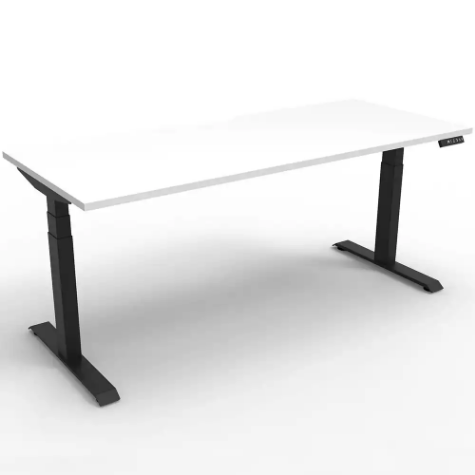 Picture of RAPIDLINE BOOST PLUS HEIGHT ADJUSTABLE SINGLE SIDED WORKSTATION 1500 X 750MM NATURAL WHITE TOP / BLACK FRAME