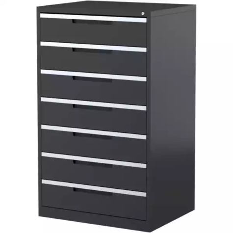 Picture of STEELCO MULTI MEDIA CABINET 7 DRAWER 1320 X 790 X 620MM GRAPHITE RIPPLE