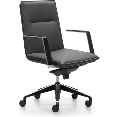 Picture of RAPIDLINE MIRAGE MEDIUM BACK CHAIR GENUINE BLACK LEATHER