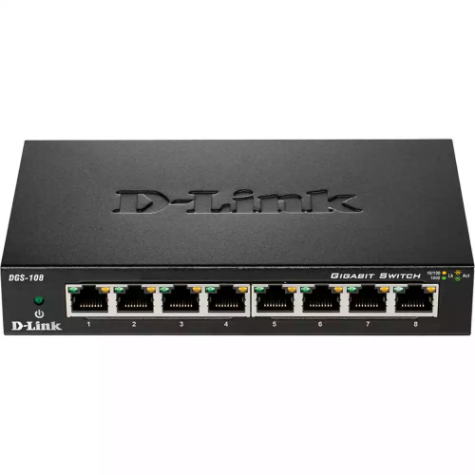 Picture of D-LINK DGS-108 DESKTOP SWITCH 8 PORT GIGABIT UNMANAGED BLACK