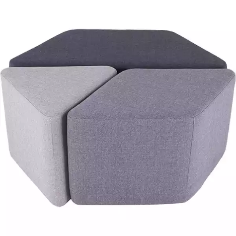 Picture of BURO YORK OTTOMAN SET GREY/CHARCOAL