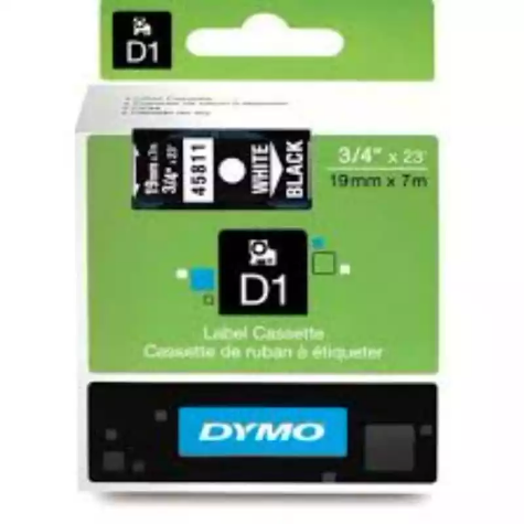 Picture of DYMO 45811 D1 LABELLING TAPE 19MM X 7M WHITE ON BLACK