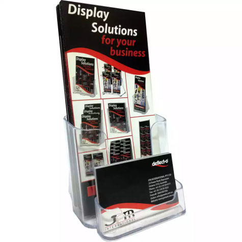 Picture of DEFLECTO BROCHURE HOLDER WITH BUSINESS CARD HOLDER DL CLEAR