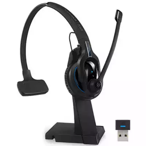 Picture of SENNHEISER IMPACT PRO 1 UC ML WIRELESS BLUETOOTH SINGLE SIDED HEADSET WITH CHARGING STAND