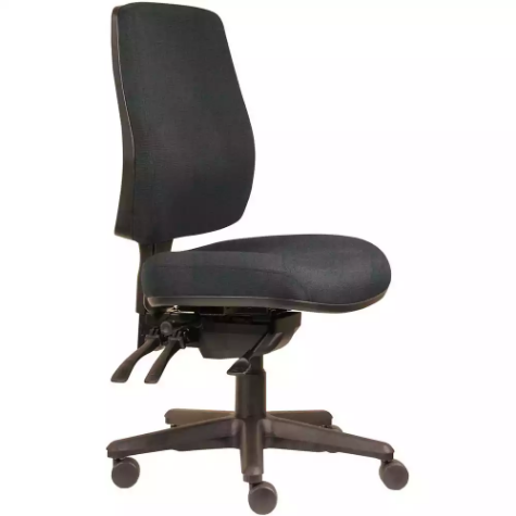 Picture of ERGOSELECT SPARK ERGONOMIC CHAIR HIGH BACK 3 LEVER SEAT SLIDE BLACK NYLON BASE SLATE