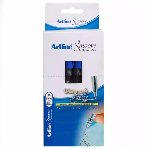 Picture of ARTLINE SMOOVE BALLPOINT PEN MEDIUM 1.0MM BLUE BOX 50