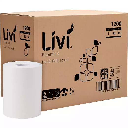 Picture of LIVI ESSENTIALS ROLL TOWEL 1-PLY 80M CARTON 16