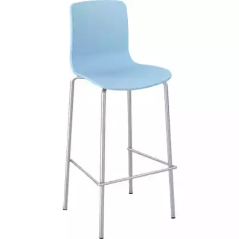 Picture of DAL ACTI CHAIR 4-LEG HIGH BARSTOOL CHROME FRAME PALE BLUE SHELL