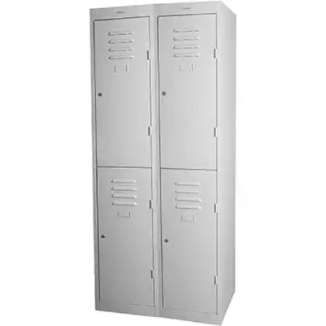 Picture of STEELCO PERSONNEL LOCKER 2 DOOR BANK OF 2 380MM SILVER GREY